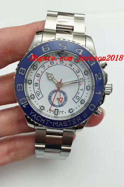 luxury wristwatches mens white dial blue bezel 44mm 116681 stainless steel bracelet mechanical automatic fashion men's watches, Slivery;brown
luxury wristwatches mens white dial blue bezel 44mm 116681 stainless steel bracelet mechanical automatic fashion men's watches, Slivery;brown