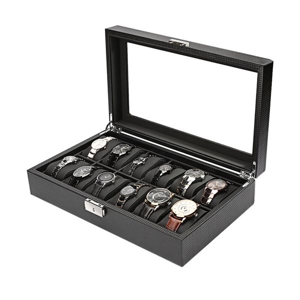 12 slot luxury watch box black watch jewelry bracelet rings display box storage holder jewelry organizer casket for decor, Black;blue
12 slot luxury watch box black watch jewelry bracelet rings display box storage holder jewelry organizer casket for decor, Black;blue