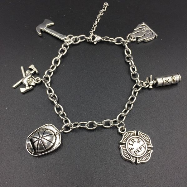 inspired firefighter fireman charms bracelets stainless steel adjustable link chain supernatural diy jewelry, Black
inspired firefighter fireman charms bracelets stainless steel adjustable link chain supernatural diy jewelry, Black