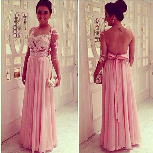 long prom dresses a line pink backless chiffon with appliqued formal evening party gowns, Black
long prom dresses a line pink backless chiffon with appliqued formal evening party gowns, Black