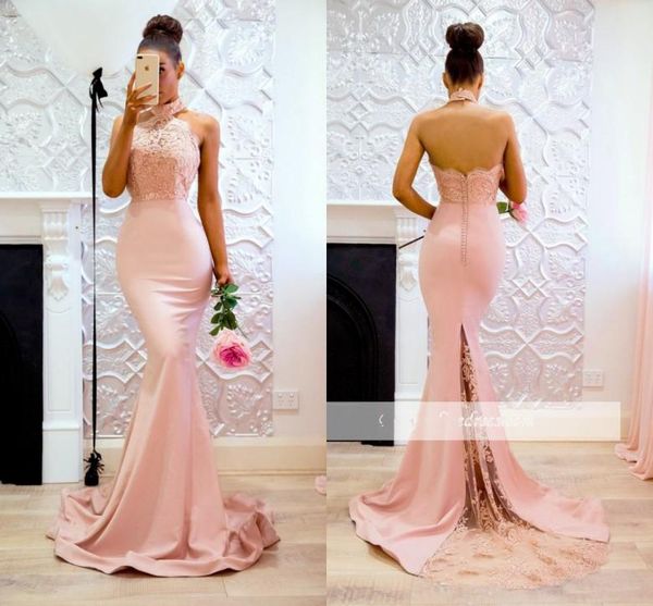 halter lace prom dresses long high neck low back party dress mermaid custom made evening gowns, Black
halter lace prom dresses long high neck low back party dress mermaid custom made evening gowns, Black