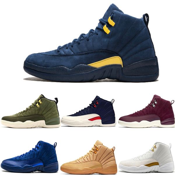 New Men Basketball Shoes 12 12s Michigan College navy Bulls Flu Game UNC Gym red taxi french blue sneaker trainers Sports US5.5-13
New Men Basketball Shoes 12 12s Michigan College navy Bulls Flu Game UNC Gym red taxi french blue sneaker trainers Sports US5.5-13