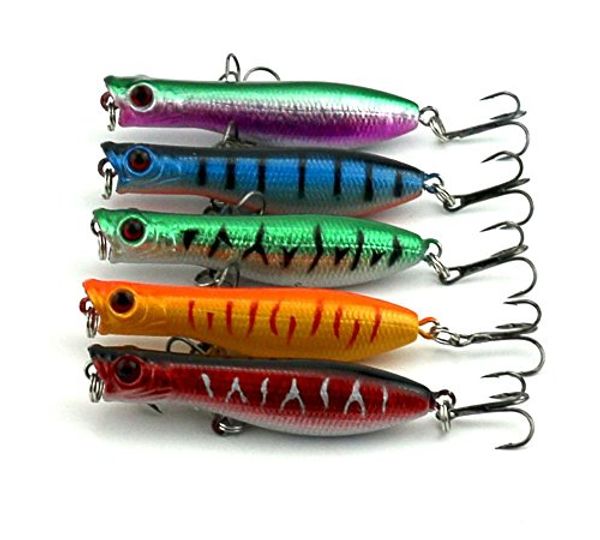 lenpaby 5 pcs ater lures floating surface hard popper fishing hooks baits tackle 6cm /2.36"/5g
lenpaby 5 pcs ater lures floating surface hard popper fishing hooks baits tackle 6cm /2.36"/5g