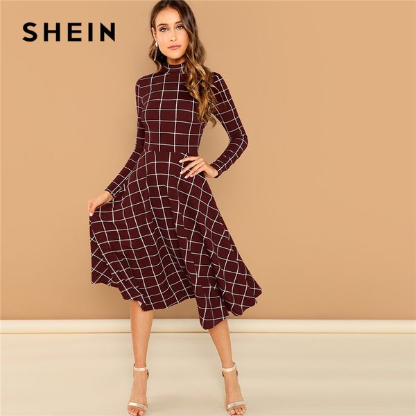 shein burgundy elegant office lady plaid print high neck fit and flare long sleeve dress autumn workwear fashion women dresses, Black;gray
shein burgundy elegant office lady plaid print high neck fit and flare long sleeve dress autumn workwear fashion women dresses, Black;gray