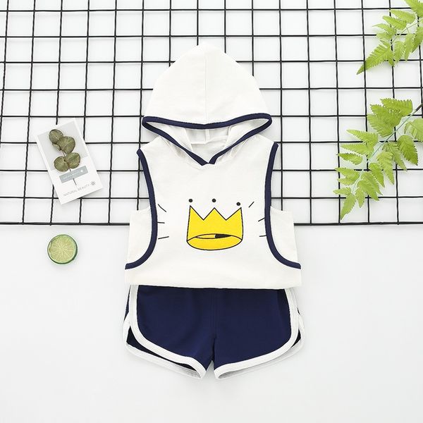 new style baby sets summer new three-color optional crown vest set comfortable for dressing with cotton material, White
new style baby sets summer new three-color optional crown vest set comfortable for dressing with cotton material, White