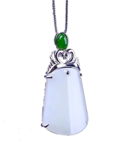 new s925 silver inlay natural hetian white jade pendant valentine's day gift with certificate
new s925 silver inlay natural hetian white jade pendant valentine's day gift with certificate