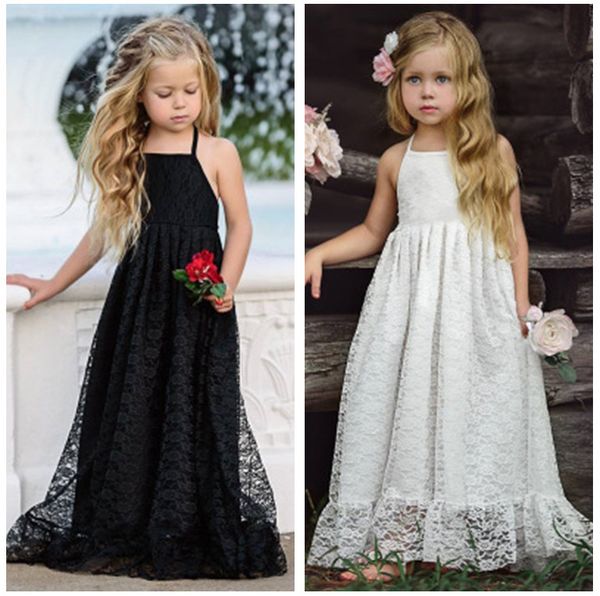 2018 new fashion baby girls lace dress summer kids lace embroidered sling dress ins summer children party dresses 2 colors z11, Red;yellow