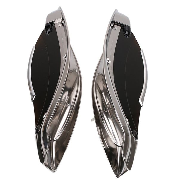 chrome smoke adjustable fairing air deflectors for harley touring 2014-17