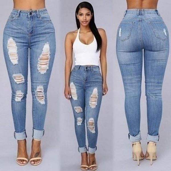 women ripped denim skinny pants high waist hole stretch trousers slim pencil jeans boyfriend jeans trousers ooa4288, Blue
women ripped denim skinny pants high waist hole stretch trousers slim pencil jeans boyfriend jeans trousers ooa4288, Blue