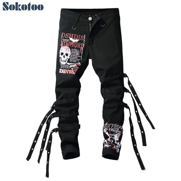 sokotoo men's skull letters printed black jeans trendy slim fit straight denim pants, Blue
sokotoo men's skull letters printed black jeans trendy slim fit straight denim pants, Blue