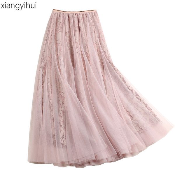 summer korean fashion lace mesh skirts womens hook flower hollow out pink long pleated skirt spring summer slim boho a line, Black
summer korean fashion lace mesh skirts womens hook flower hollow out pink long pleated skirt spring summer slim boho a line, Black