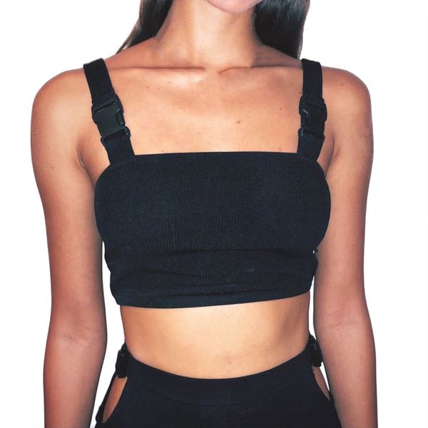 new women black tank summer adjustable buckle cropped 2018 streetwear backless tank crop femme s l, White
new women black tank summer adjustable buckle cropped 2018 streetwear backless tank crop femme s l, White