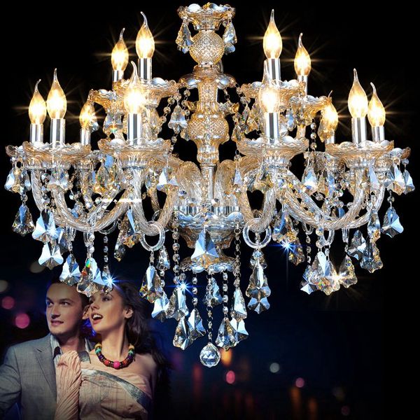 

new luxury led crystal chandelier k9 large crystal chandeliers 6/8/10/15/18 arm living room modern lustres de cristal chandelies