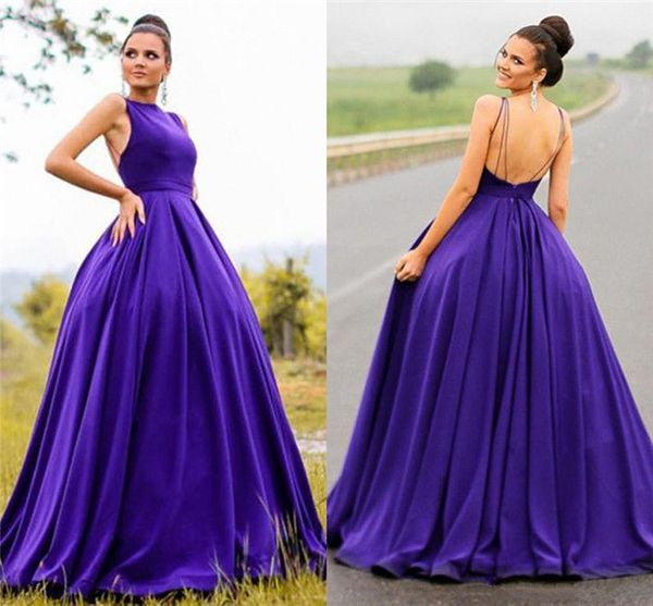 purple satin ball gown prom dresses 2019 bateau neck spaghetti straps backless floor length evening gowns vintage formal party dresses, Black
purple satin ball gown prom dresses 2019 bateau neck spaghetti straps backless floor length evening gowns vintage formal party dresses, Black