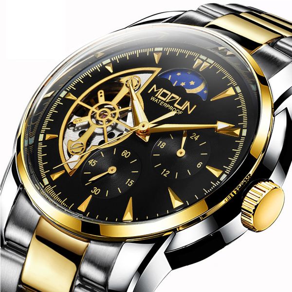 luxury fashion men relogio automatico masculino mechanical wrist watches business casual skeleton waterproof clock, Slivery;brown
luxury fashion men relogio automatico masculino mechanical wrist watches business casual skeleton waterproof clock, Slivery;brown