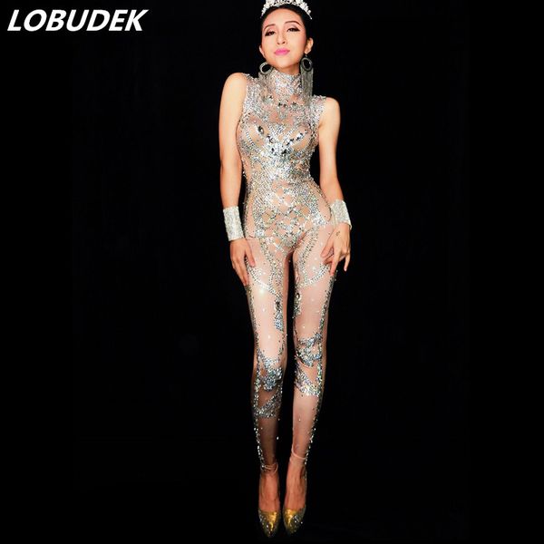 european style female singer star stage costumes sparkling rhinestones crystals leotard jumpsuit bar club dj ds performance wear, Black;white
european style female singer star stage costumes sparkling rhinestones crystals leotard jumpsuit bar club dj ds performance wear, Black;white