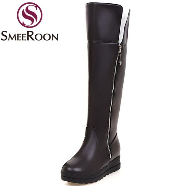 smeeroon 2018 sweet knee high boots with fur fashion height increasing boots keep warm winter campus platform shoes woman, Black
smeeroon 2018 sweet knee high boots with fur fashion height increasing boots keep warm winter campus platform shoes woman, Black