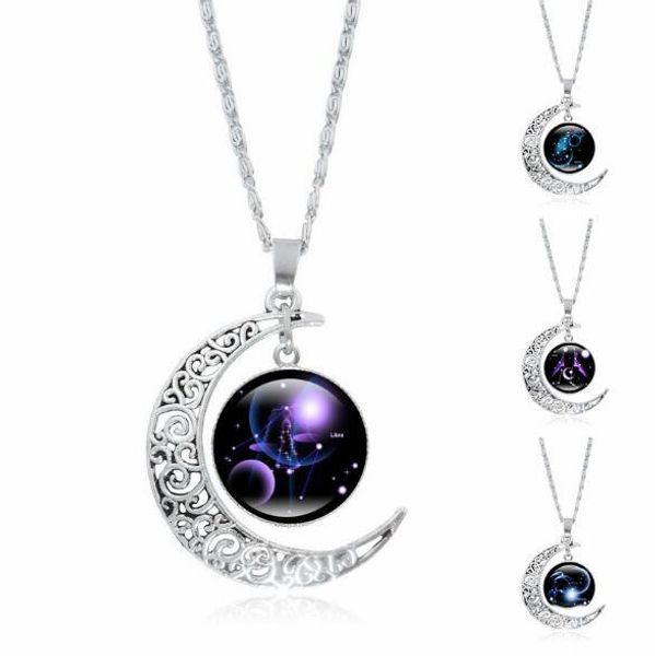 fashion 12 constellation necklace zodiac glass cabochon pendant silver crescent moon silver chain necklace women jewelry1154740
fashion 12 constellation necklace zodiac glass cabochon pendant silver crescent moon silver chain necklace women jewelry1154740