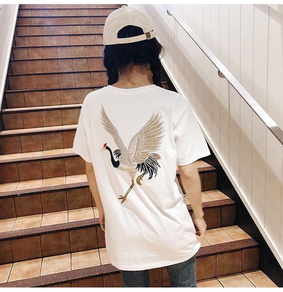 Womens Clothing Summer Tshirts Red-crowned Crane Printed Casual Short Sleeved Tops Thin Tees Female Crew Neck Tshirts
Womens Clothing Summer Tshirts Red-crowned Crane Printed Casual Short Sleeved Tops Thin Tees Female Crew Neck Tshirts