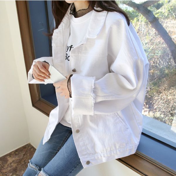 spring autumn boyfriend denim jacket womens jackets and coats white lapel single breasted casual loose outwear casacos feminino, Black;brown
spring autumn boyfriend denim jacket womens jackets and coats white lapel single breasted casual loose outwear casacos feminino, Black;brown
