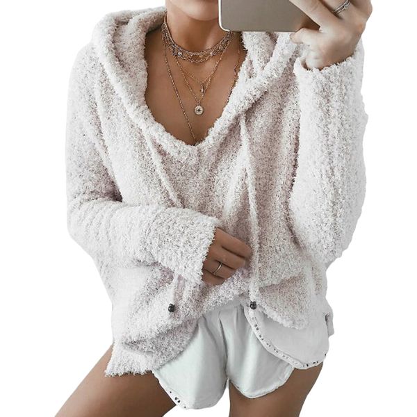 Women Fluffy Mohair Hoodies Winter Spring Warm Soft Fleece Loose Sweatshirts Casual Drawstring V Neck Pullover Tracksuit
Women Fluffy Mohair Hoodies Winter Spring Warm Soft Fleece Loose Sweatshirts Casual Drawstring V Neck Pullover Tracksuit