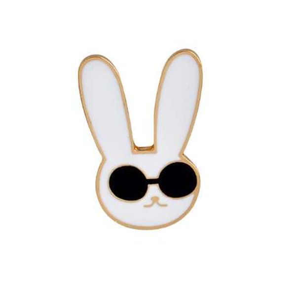 rabbit figure sign brooch enamel pin buckle cartoon metal brooch for coat jacket bag pin badge sea jewelry gift for kids #259385, Gray