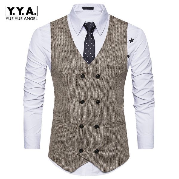 2018 new mens slim fitness double-breasted vest vintage black khaki formal dress suit vest business sleeveless jacket homme, Black;white
2018 new mens slim fitness double-breasted vest vintage black khaki formal dress suit vest business sleeveless jacket homme, Black;white