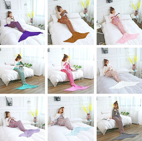 180*90cm adults fashion knitted mermaid tail blanket super soft warmer blankets bed sleeping costume air-condition knit blanket t2i379
180*90cm adults fashion knitted mermaid tail blanket super soft warmer blankets bed sleeping costume air-condition knit blanket t2i379