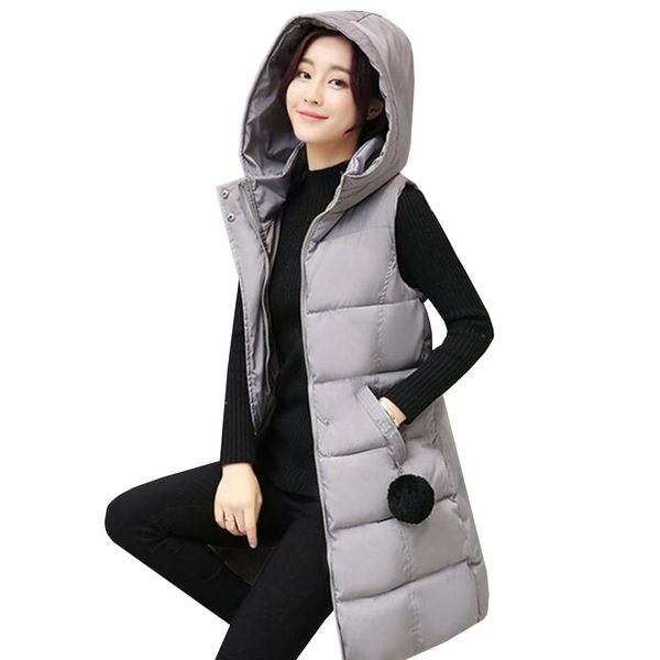 autumn winter women long vest coats new slim hooded cotton waistcoat jacket female warm thick vests sleeveless outwears ab479, Black;white
autumn winter women long vest coats new slim hooded cotton waistcoat jacket female warm thick vests sleeveless outwears ab479, Black;white