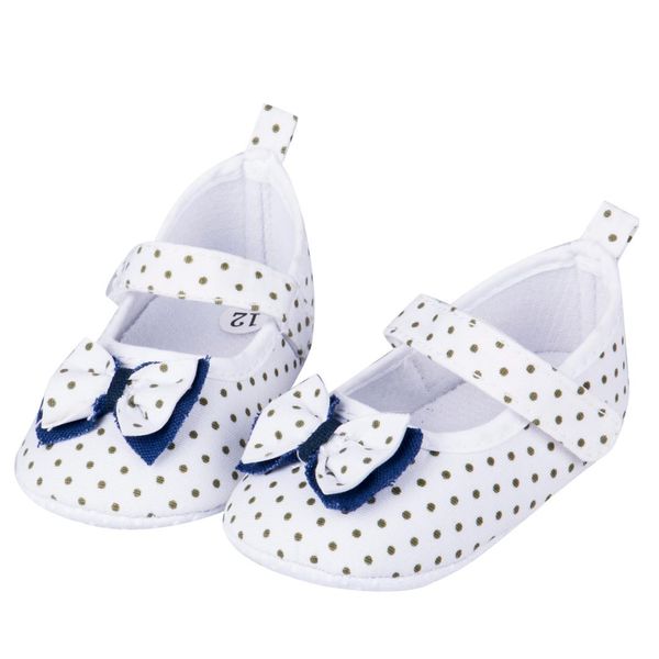 newborn infant baby girls anti-slip cotton polka dot bow soft sole shoes, Black