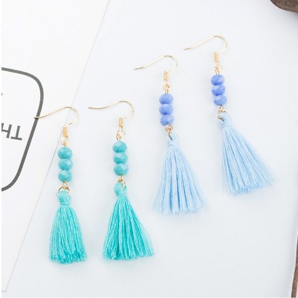 crafted beading tassel earrings affordable dangle earrings cotton thread multi color fringe thread drop dangle earrings, Silver
crafted beading tassel earrings affordable dangle earrings cotton thread multi color fringe thread drop dangle earrings, Silver