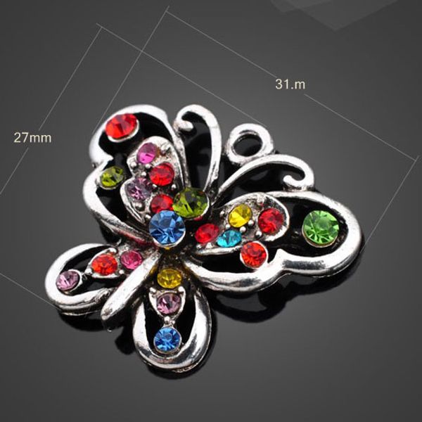 50 pcs/lot 27mm*31mm metal diy handmade antique silver colorful cute butterfly crystal charms jewelry making wholesale, Bronze;silver
50 pcs/lot 27mm*31mm metal diy handmade antique silver colorful cute butterfly crystal charms jewelry making wholesale, Bronze;silver