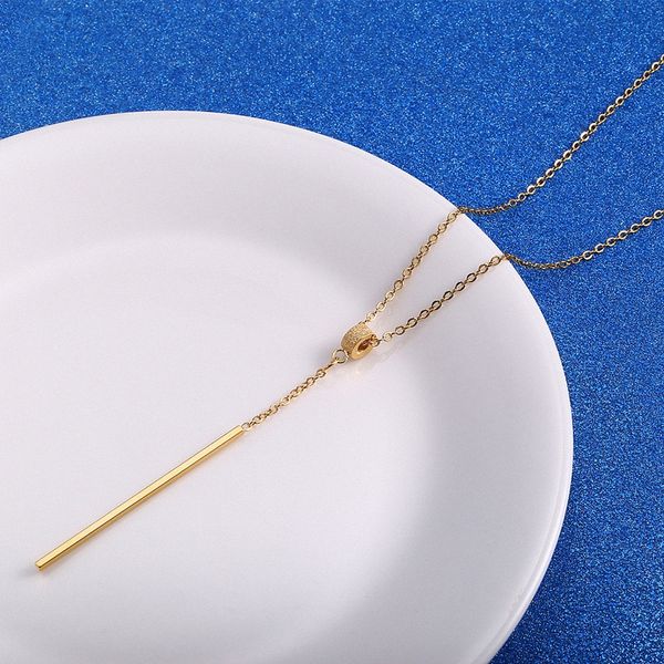 gold simplified lady's ornament original titanium steel long tassel necklace european trendy new accessories sweater chain, Silver
gold simplified lady's ornament original titanium steel long tassel necklace european trendy new accessories sweater chain, Silver