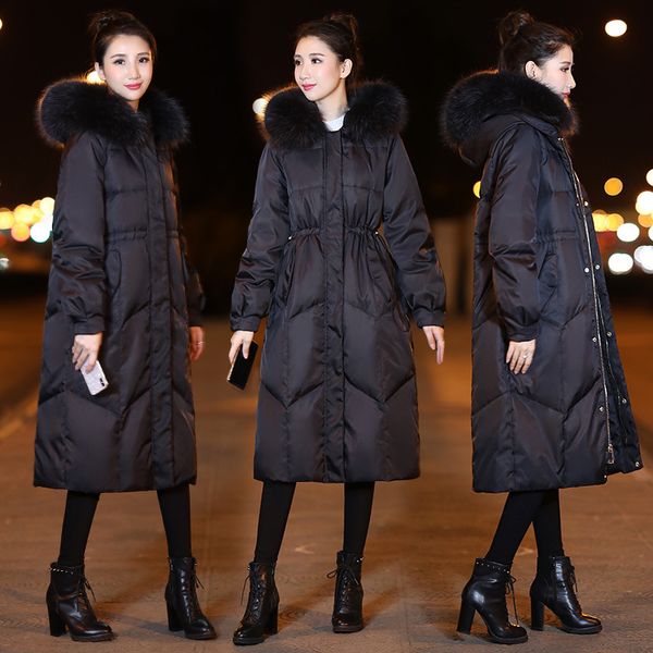 winter women outerwear 2018 new fur collar thickening slim female down jacket medium long hooded high-end ladies parkas cw268, Black
winter women outerwear 2018 new fur collar thickening slim female down jacket medium long hooded high-end ladies parkas cw268, Black