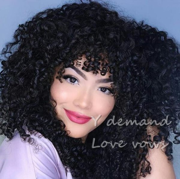 fashion short kinky curly afro wigs perucas synthetic hair none lace wig in stock high temperature fiber y demand, Black
fashion short kinky curly afro wigs perucas synthetic hair none lace wig in stock high temperature fiber y demand, Black