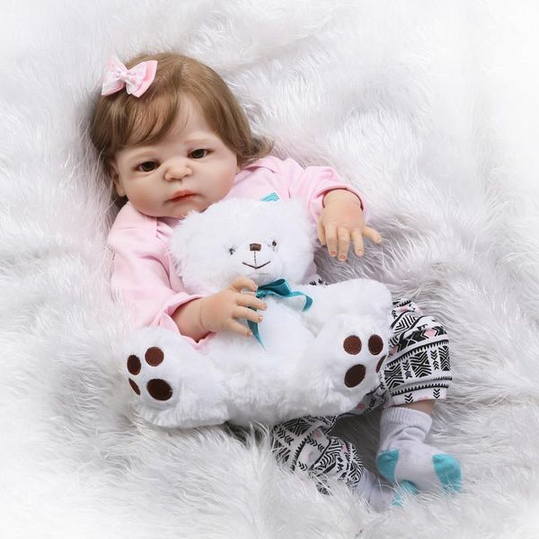 22 "bebe girl s всего тела силиконовые reborn baby dolls укоренились гладкие волосы с медведь ребенок подарок подарок игрушка boneca
22 "bebe girl s всего тела силиконовые reborn baby dolls укоренились гладкие волосы с медведь ребенок подарок подарок игрушка boneca