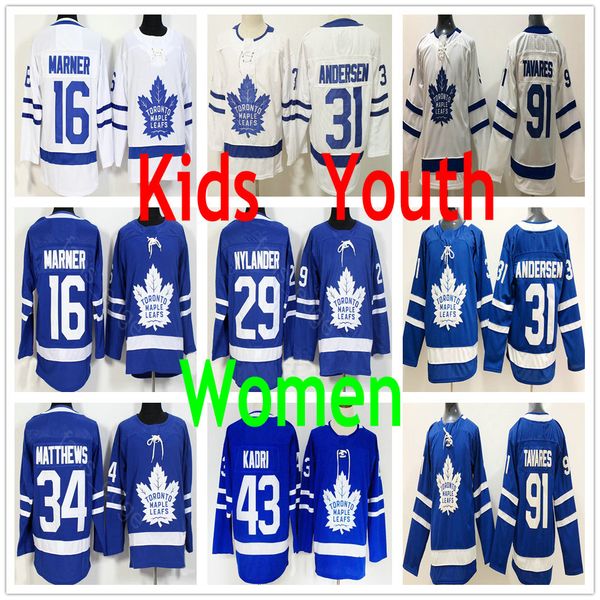 Kids Women Toronto Maple Leafs 91 Tavares 34 Auston 16 Mitchell Marner 29 Nylander 31 Frederik Andersen 43 Nazem Kadri Youth Hockey Jerseys
Kids Women Toronto Maple Leafs 91 Tavares 34 Auston 16 Mitchell Marner 29 Nylander 31 Frederik Andersen 43 Nazem Kadri Youth Hockey Jerseys