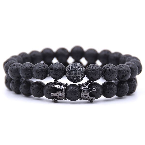 10pc/set natural 8mm crown volcano stone cz round volcano stone bracelet sets gifts for men women handmade yoga jewelry, Black
10pc/set natural 8mm crown volcano stone cz round volcano stone bracelet sets gifts for men women handmade yoga jewelry, Black