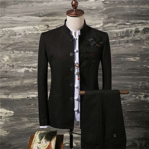 2018 new pure color men's embroidered suit jackets and pants chinese retro style men blazer size s-4xl slim fit, White;black
2018 new pure color men's embroidered suit jackets and pants chinese retro style men blazer size s-4xl slim fit, White;black