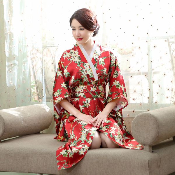 floral japanese female kimono yukata gown women's traditional satin bathrobe with obi performance dance dress cosplay clothing, Red
floral japanese female kimono yukata gown women's traditional satin bathrobe with obi performance dance dress cosplay clothing, Red