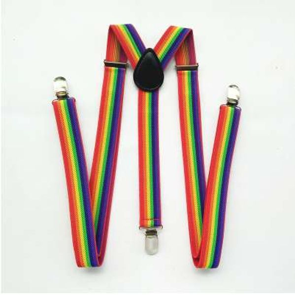 bd011- 2018 new men women boys girls suspenders red white rainbow colorful stripe suspender suspensorio 3 cilps y-back braces, Black;white
bd011- 2018 new men women boys girls suspenders red white rainbow colorful stripe suspender suspensorio 3 cilps y-back braces, Black;white