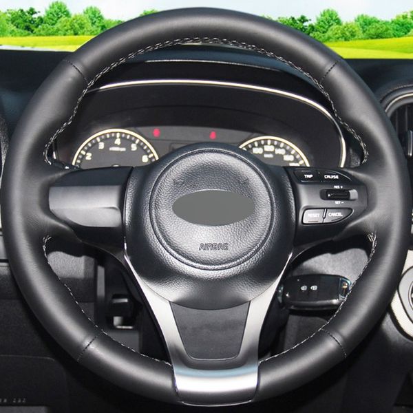 black genuine leather diy hand-stitched car steering wheel cover for kia kx3 2015 2016 2017
black genuine leather diy hand-stitched car steering wheel cover for kia kx3 2015 2016 2017