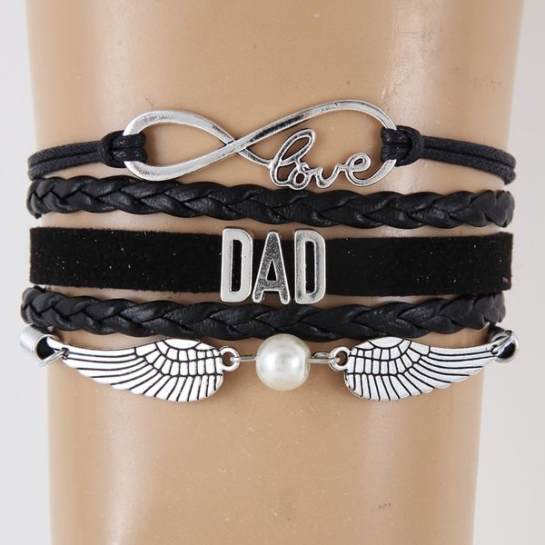 ncrhgl infinity love dad bracelets bangles wing charm braided pu leather bracelet fashion jewelry for men 2018 new drop shipping, Black
ncrhgl infinity love dad bracelets bangles wing charm braided pu leather bracelet fashion jewelry for men 2018 new drop shipping, Black