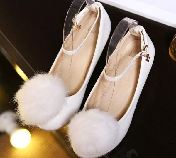 send 2018 spring and autumn new style women's low-heel slope heel single shoes hair ball round head princess shoes, Black
send 2018 spring and autumn new style women's low-heel slope heel single shoes hair ball round head princess shoes, Black
