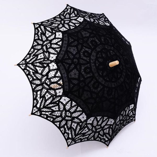 Black Lace Parasol Umbrella Gothic Fancy Hollow Vintage Victorian Wedding Parasols for Bride Bridesmaid Good Quality Custom Color
Black Lace Parasol Umbrella Gothic Fancy Hollow Vintage Victorian Wedding Parasols for Bride Bridesmaid Good Quality Custom Color