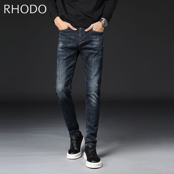 new men`s mid-waist retro blue elastic slim fit straight denim pants fashion distressed casual stretch jeans 28-36
new men`s mid-waist retro blue elastic slim fit straight denim pants fashion distressed casual stretch jeans 28-36