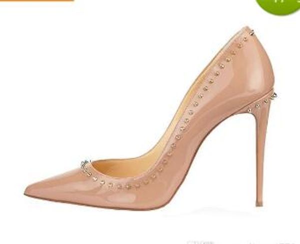 2018 women's fashion red bottom high heels 12cm rivets shoes red bottom thin heels fashion pumps shoes euwith size 34--43, Black
2018 women's fashion red bottom high heels 12cm rivets shoes red bottom thin heels fashion pumps shoes euwith size 34--43, Black