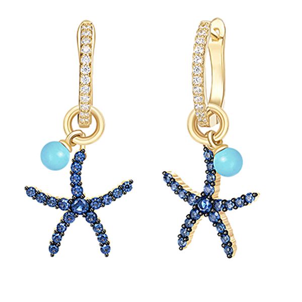sinya starfish design dangle earrings in sterling silver setting blue cz or white tourmaline add turquoise dangles, Golden;silver
sinya starfish design dangle earrings in sterling silver setting blue cz or white tourmaline add turquoise dangles, Golden;silver