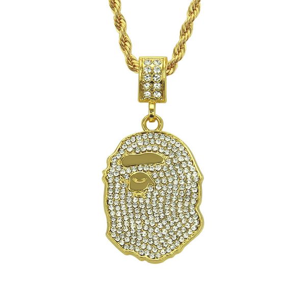 new ape head iced out pendant hip hop jewelry gold sliver chain mens necklaces ing, Silver
new ape head iced out pendant hip hop jewelry gold sliver chain mens necklaces ing, Silver