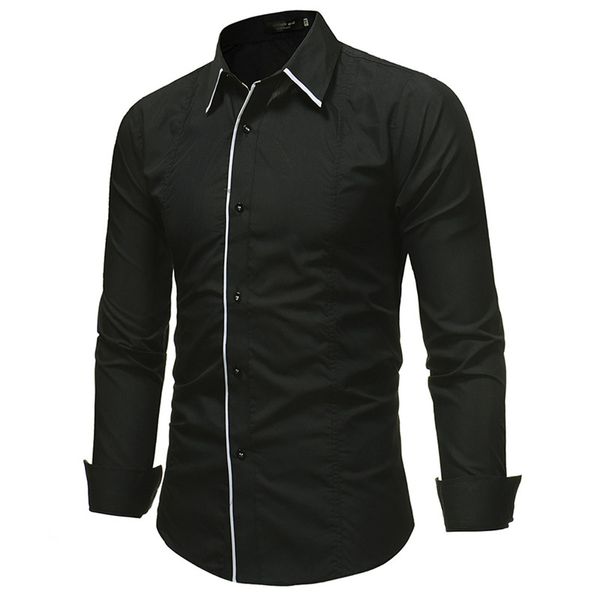 men's bussiness lapel button down autumn long sleeve office casual solid shirt smart casual shirts high quality, White;black
men's bussiness lapel button down autumn long sleeve office casual solid shirt smart casual shirts high quality, White;black